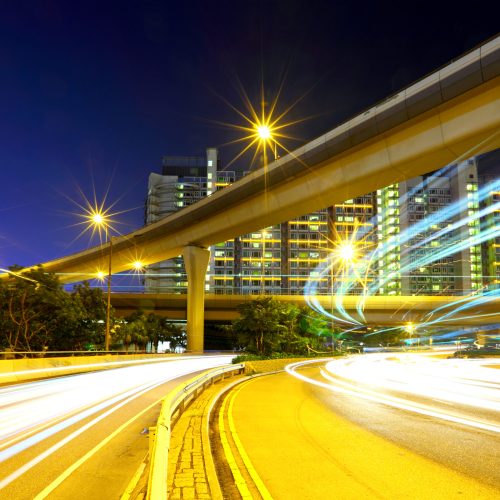 Traffic through the city